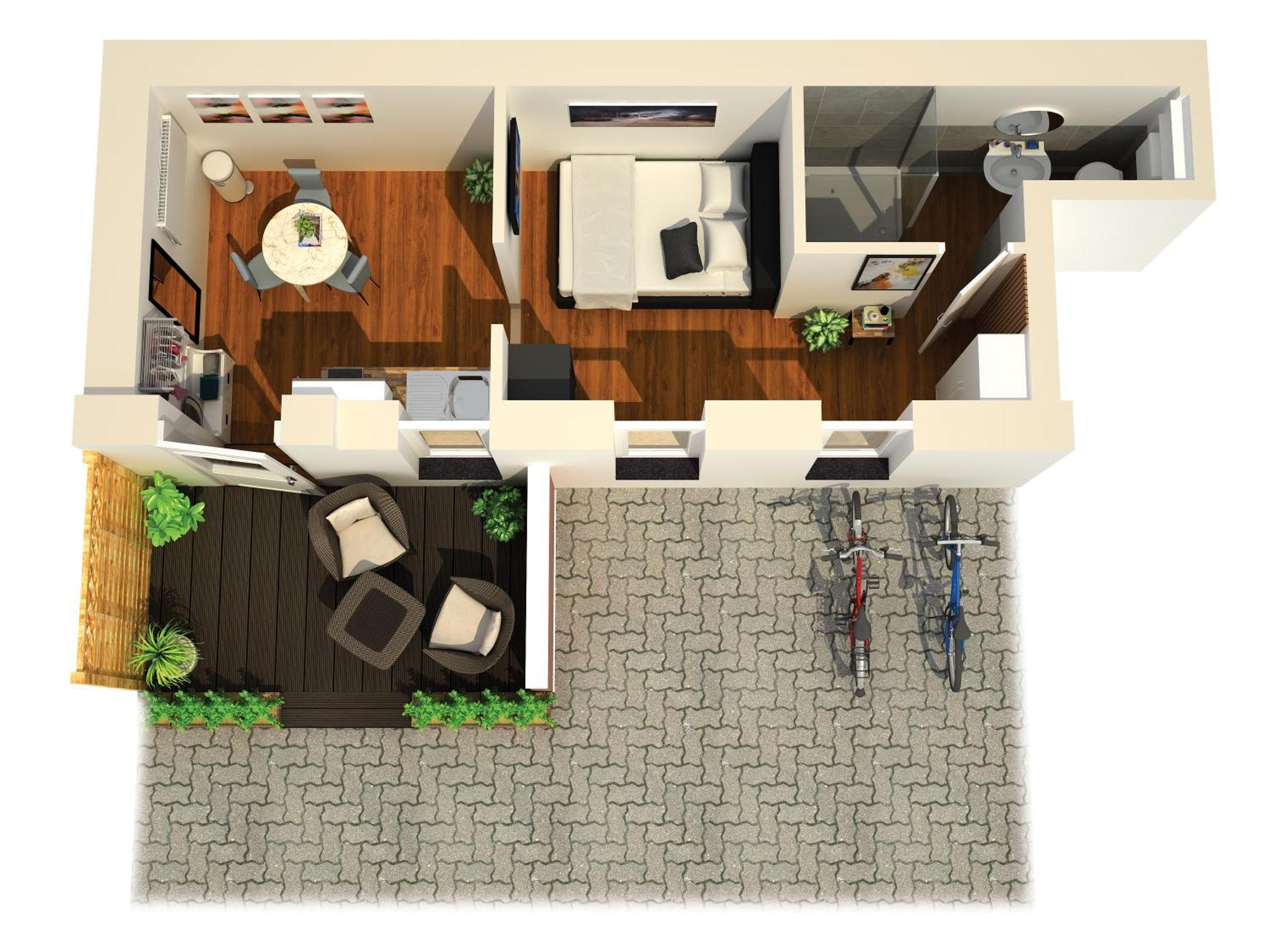 Apartment mit 1 Schlafzimmer
